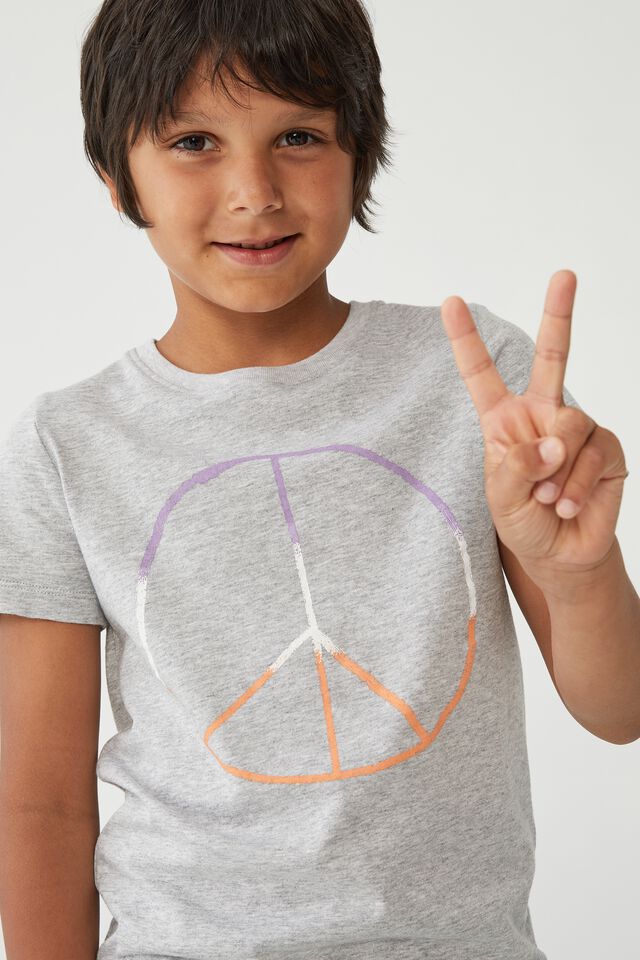 Peace Symbol Childrens Long Sleeve T-Shirt Boys Cotton Tee Tops 